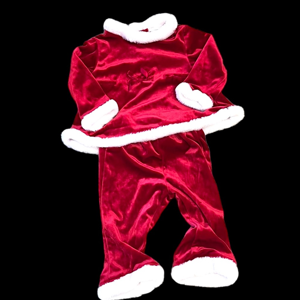 Christmas Red Velvet Outfit by Rose Cottage 12 mo